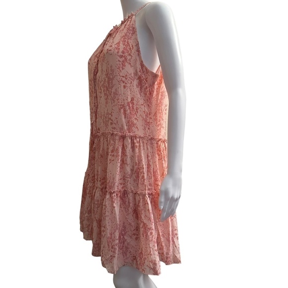 Anthropologie Drew Women's Size S Pink/Floral Mini Tiered Halter Neck Dress NEW - Picture 3 of 16